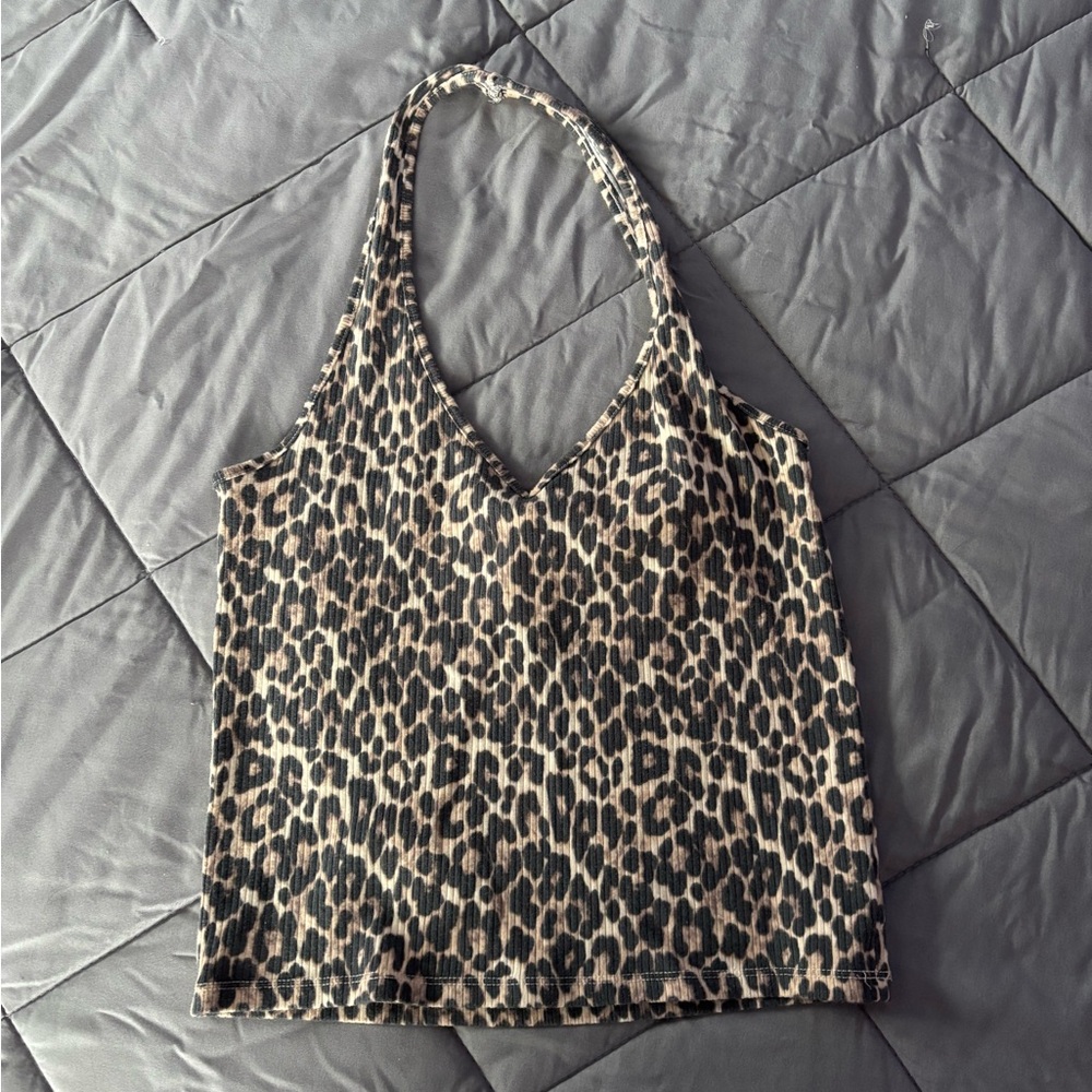 American Eagle Cheetah Halter Top